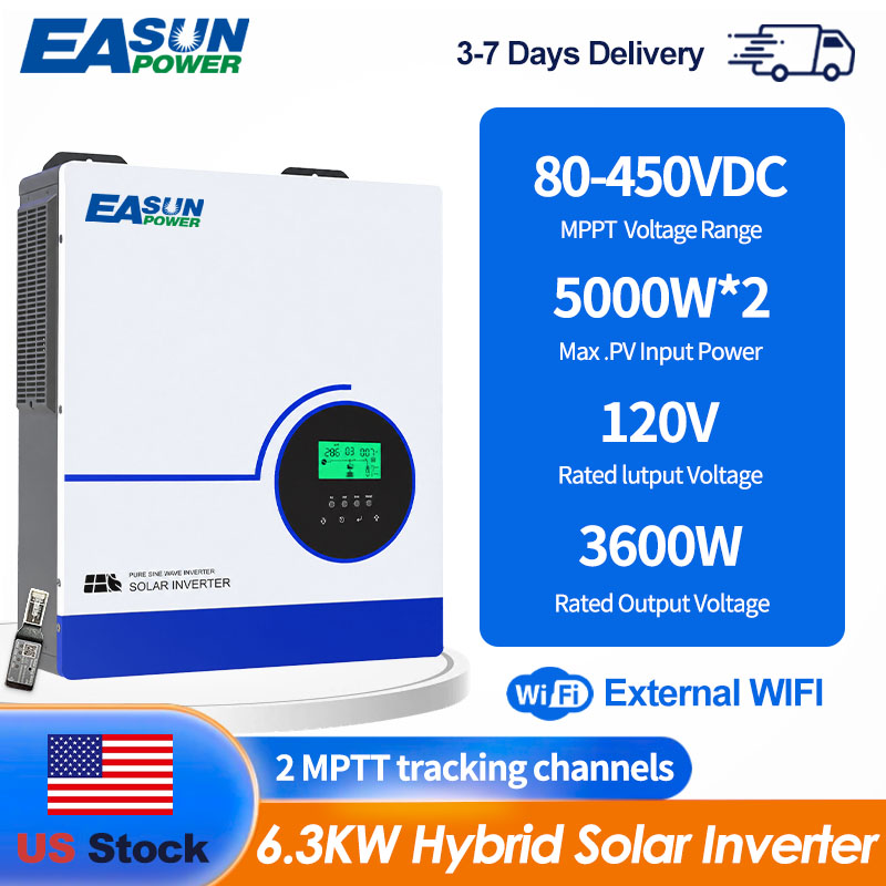 Grid Tie Inverter Limiter 2000W - EASUN POWER 6300W عاكس شمسي هجين