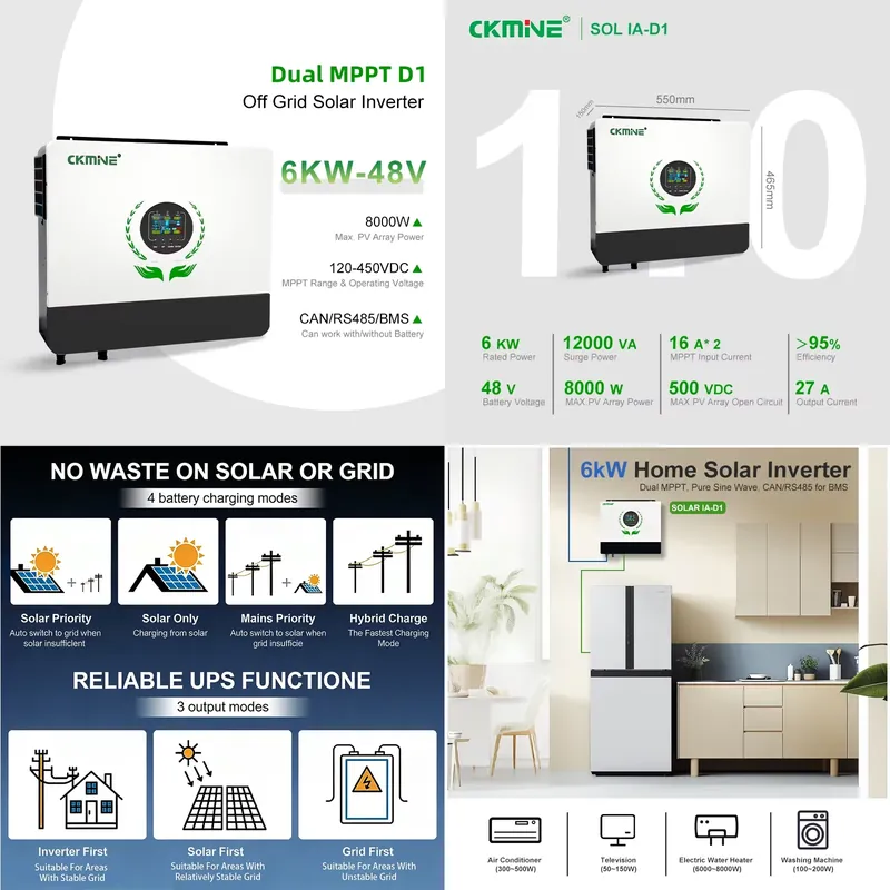 Off Grid Solar Inverter 48V 6000W - عرض ساخن بالجملة: عاكس شمسي ثنائي