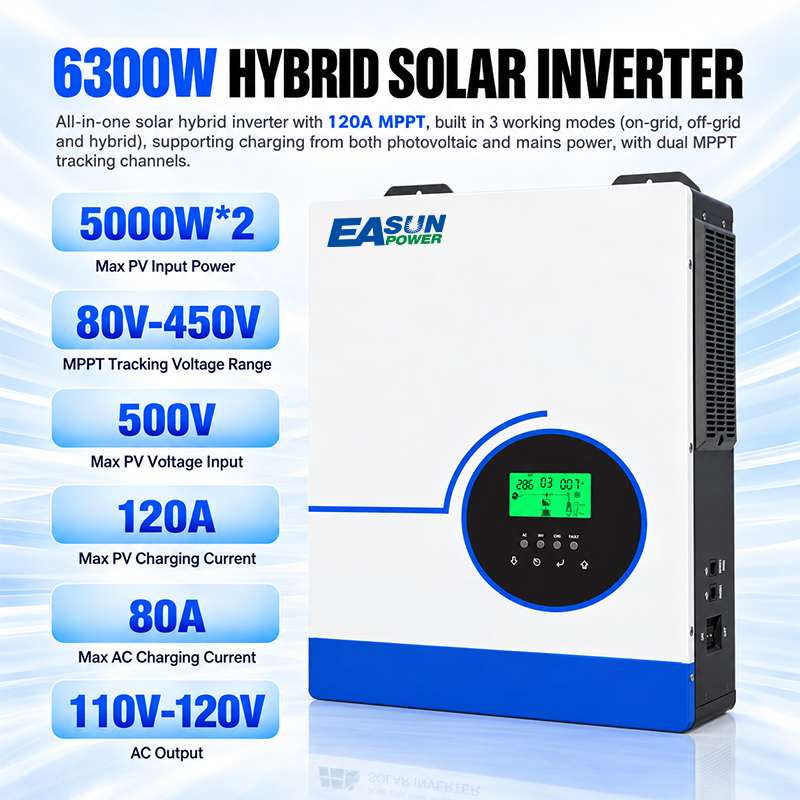 EASUN POWER 6300W عاكس شمسي هج - مراجعة Grid Tie Inverter Limiter 2000W وسعره