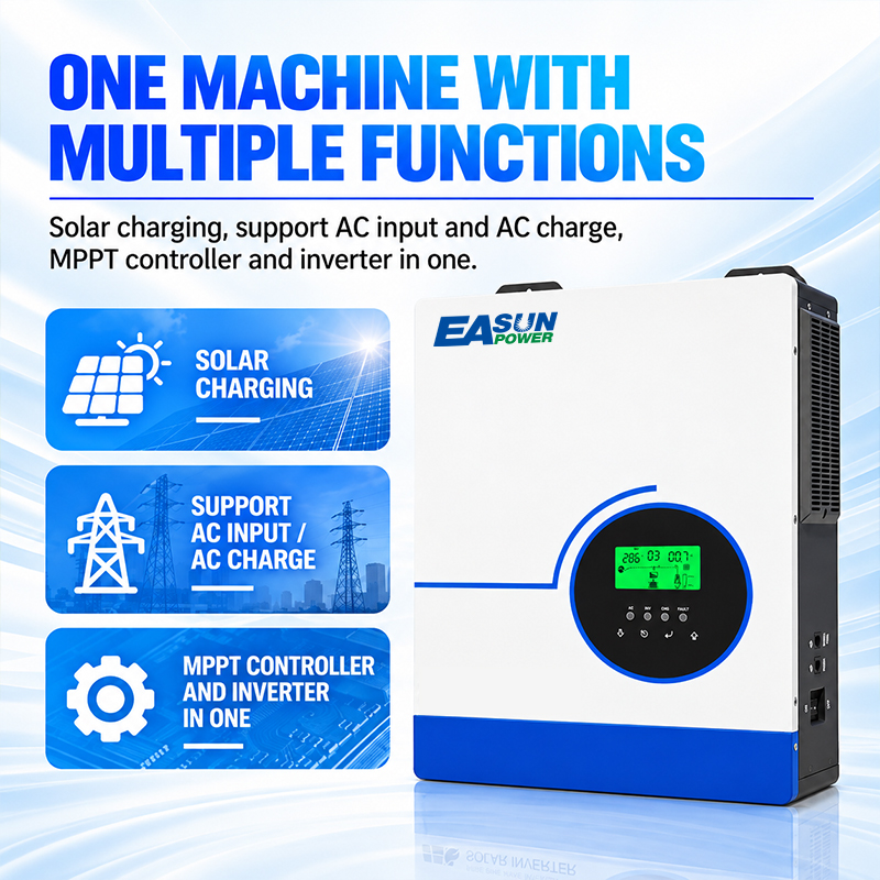 محول طاقة شمسية هجين EASUN POW - مراجعة Grid Tie Inverter Limiter 2000W وسعره