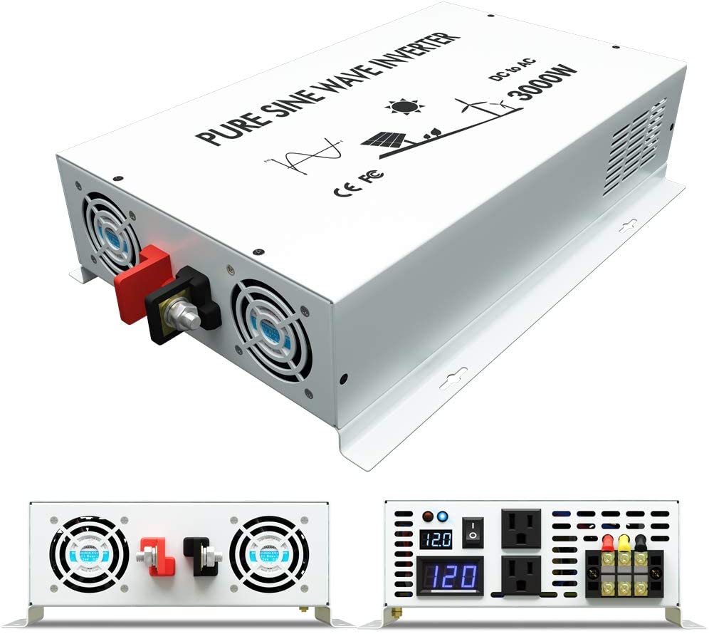 نقية شرط لموجة السلطة العاكس 3 - مراجعة Inverter Pure Sine Wave 60Hz 120V 3000W وسعره