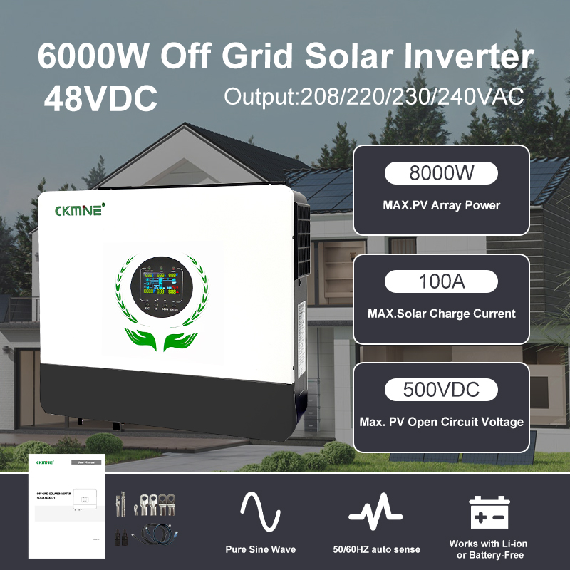 محول طاقة شمسية هجين خارج الشب - مراجعة Off Grid Solar Inverter 48V 6000W وسعره