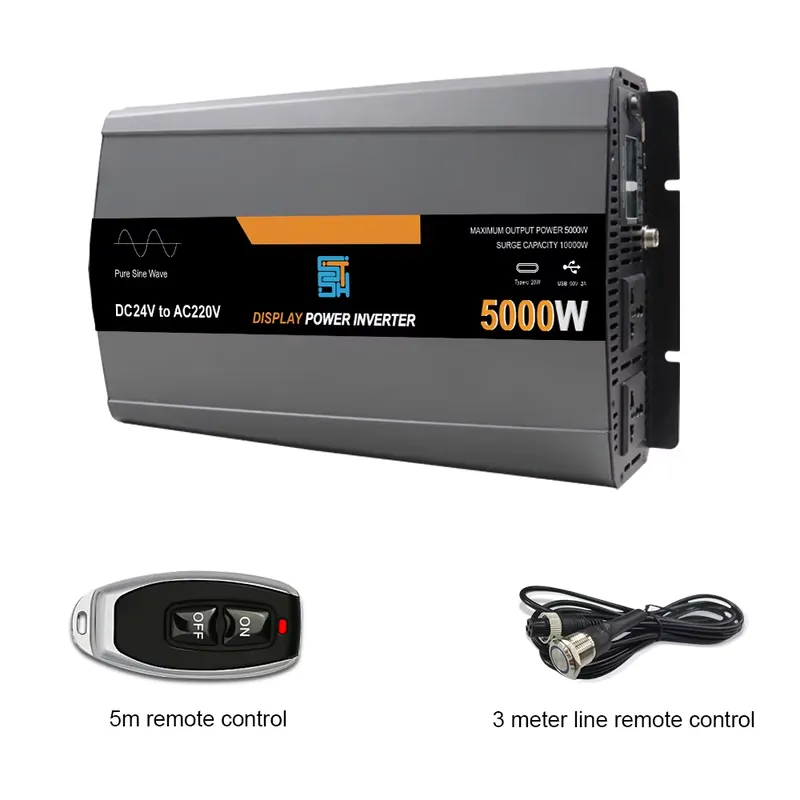 محول طاقة بتيار متردد نقي 110  - مراجعة Pure Sine Wave Inverter 5000W 48V 220V وسعره